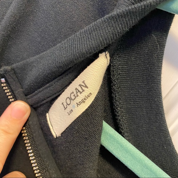 Logan Black 3/4 sleeve sweatshirt dress pockets S - Picture 6 of 7